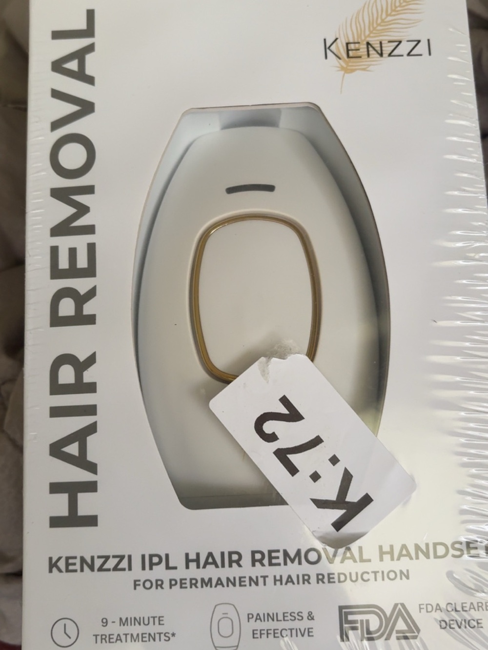 Kenzzi IPL Hair Removal Handset — White with Gold Trim